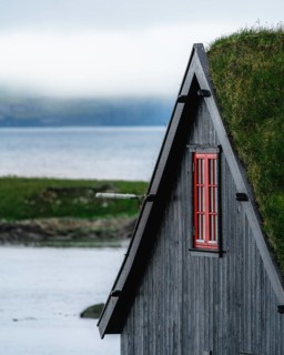 Close-up of Grasshouse, Streymoy, Faroe Islands
