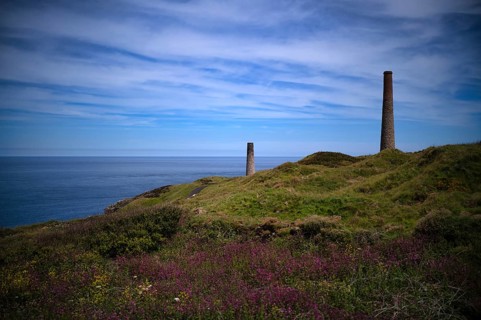 Chimneys, Ruin, Botallack Tin Mine, Tin Mine, Tin Mine, Mining, Pendeen, Trewellard near St Just in