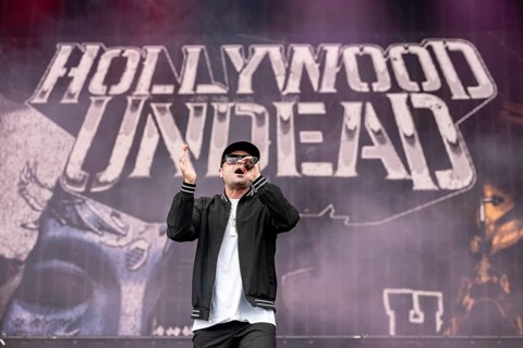 Jordon Charlie Scene Terrell, singer of Hollywood Undead live at Rock im Park on Zeppelin Field in