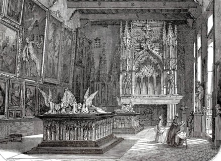 Salle des Gardes (Guard Room) in the Palais des Ducs de Bourgogne in Dijon, France, 1847. In the