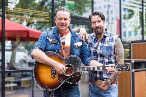 Sascha Hoss Power Vollmer and Alec Boss Burns Voelkel from The Boss Hoss are promoting the King's