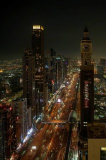 Sheikh Zayed Road and Skyline, Dubai, United Arab Emirates, UAE