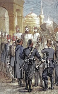 The arrest of Midhat Pasha on May 17, 1881, in Izmir. Sultan Abdülhamid II had him arrested under