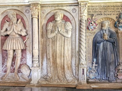 Epitaphs, grave monuments, of the Counts of Oettingen in the Castle Church of St. Michael at
