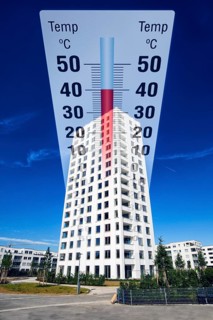 Symbolic image, values of the century, climate crisis, living at maximum temperatures, danger to