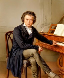 Ludwig van Beethoven, 1770 -1827, German composer, digitally edited based on a painting by Moritz