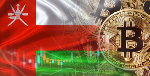 Bitcoin cryptocurrency with Omani flag. Investors in Blockchain Technology with Oman flag
