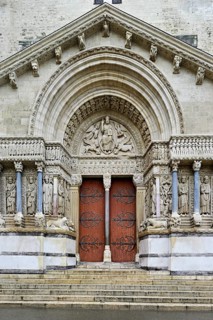 Entrance portal Saint-Trophime Cathedral, Roman Catholic Church, Arles, southern France, France