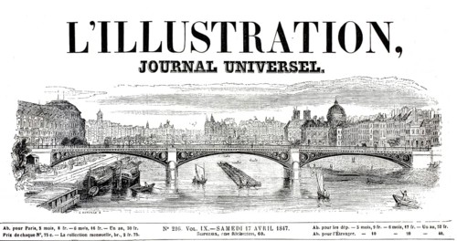 Header of the April 17, 1847 issue of the French illustrated weekly L'Illustration, Journal