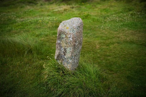Megalithic formation Mên-an-tol, Lochstein, menhir, also Crick Stone or Devil's Eye, Morvah,