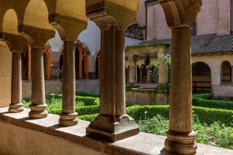 Cloister of Ev. Saint-Pierre-le Jeune Church, Strasbourg, Alsace, France