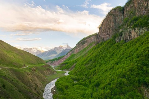 River in kazbgei national park, Georgia