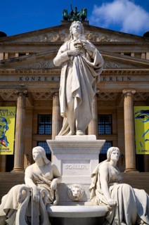 Statue of Friedrich Schiller in front of concert hall, Schinkel Building, Gendarmenmarkt, Mitte