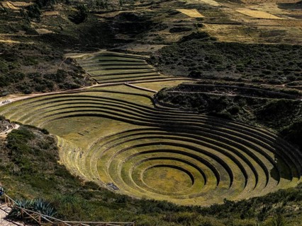Circular, agricultural terraces of Moray, Inca agricultural laboratory for different microclimates,
