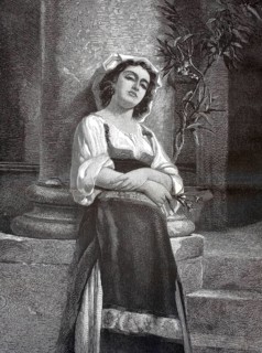 Dolce Far Niente, Sweet Idle, by Charles Landelle from 1870. The picture shows a young woman in