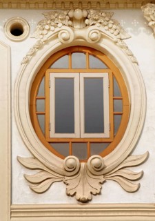 Decorative art deco window in Asia, Singapore