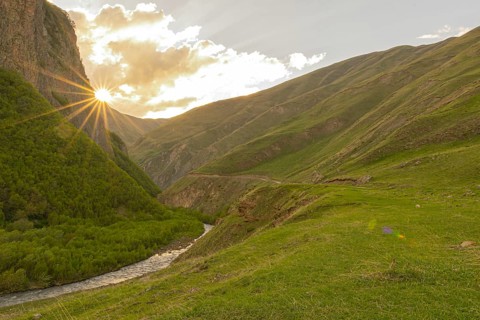 Way to truso valley in Kazbegi, Georgia