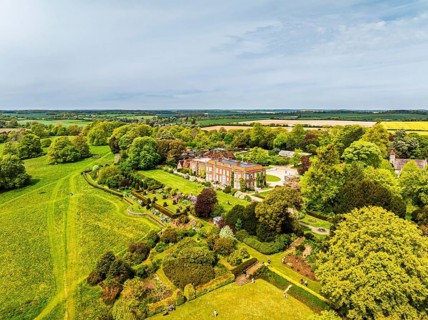 Hinton Ampner House and Garden from a drone, Winchester, Hampshire, England, United Kingdom