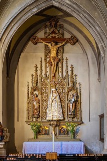 Marienaltar in der Stiftsbasilika St. Martin, Landshut, Lower Bavaria, Bavaria, Germany