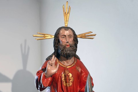 Jesus figure, detail of the palm tree from 1500, church museum of the parish church of St.