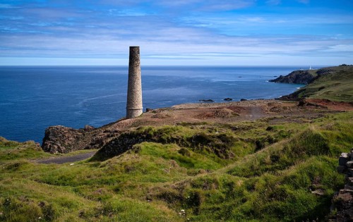 Chimney, ruin, Levant mine, tin mine, tin mine, mining, Pendeen, Trewellard near St Just in