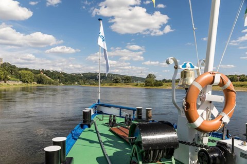 On the Elbe in Dresden, here at the Elbe castles, Dresden, Saxony, Germany, with the historic