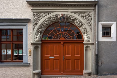 Entrance portal from 1587, Görlitz, Upper Lusatia, Saxony, Germany
