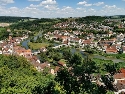View of the city from above, Harburg, Donau-Ries district, Swabia, Bavaria, Germany