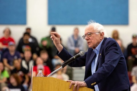 Detroit, Michigan - Senator Bernie Sanders speaks at his 'Fighting Oligarchy' rally at a Detroit