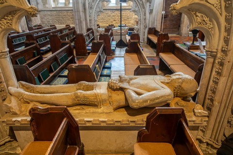 Effigy tomb Sir Otho de Grandisson d 1359, Church of Saint Mary, Ottery St Mary, Devon, England, UK