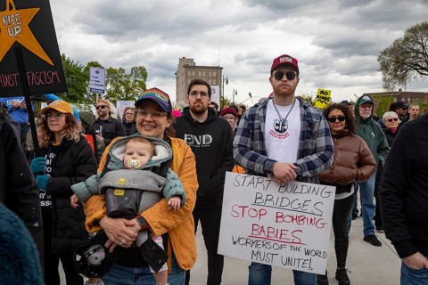 Detroit, Michigan USA - 1 May 2026 - The labor movement and supporters held a May Day rally,