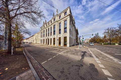 Berliner Volksbank eG, historic commercial building, general architecture, road, cycle path,