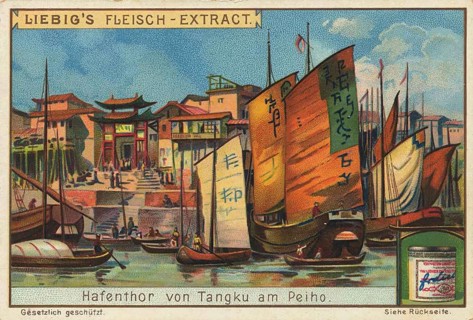 China picture series, depiction of the port gate of Tangku on the Peiho River in China, favorite