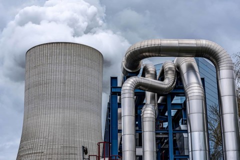 The UNIPER Datteln 4 coal-fired power plant, power plant block and cooling tower, cogeneration,