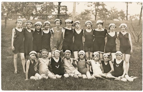 Bathing, swimwear, leisure, summer, woman, girls, children, group of young woman in bathing suits