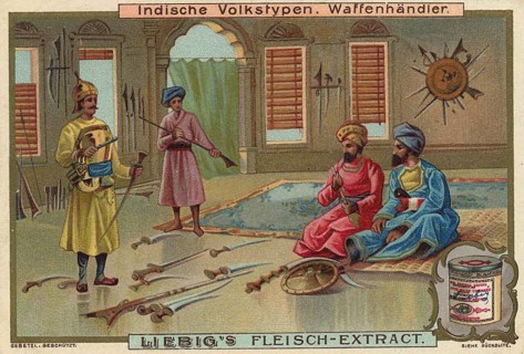 Picture series Indian folk types, India, arms dealers in a traditional setting, picture of love,