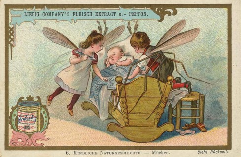 Picture series Children's Natural History, an imaginative scene with children as mosquitoes
