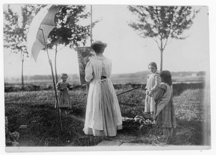 Dachau, Bavaria, painting woman, easel, art painting, leisure, helping farmers, A woman painting