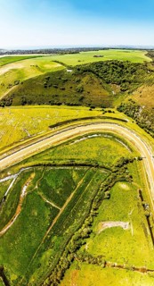 Litlington White Horse over Cuckmere Valley from a drone, Hindover Hill, South Downs, East Sussex,