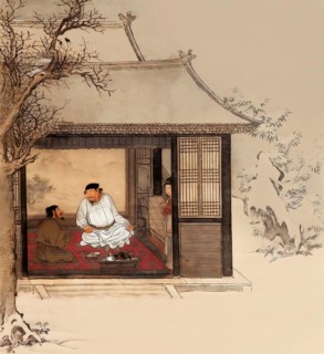 Prime Minister Zhao Pu visiting Emperor Taizu of Song, 927-976, personal name Zhao Kuangyin,
