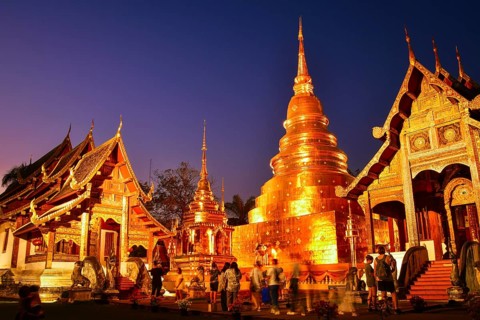 Chiang Mai, Thailand - 4th february, 2025: tourist by Wat Phra Singh Woramahawihan.Tourists