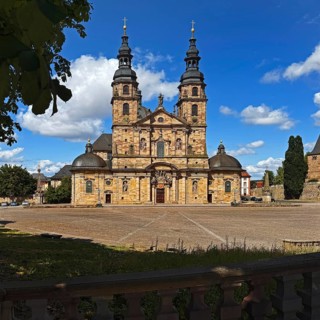 Cathedral Square with St. Salvator Cathedral in Fulda, officially High Cathedral of Fulda or Fulda
