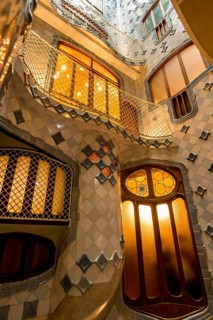 Interior of Casa Batllo modernism design by Antoni Gaudi, old town, barcelona, spain