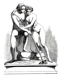 Daphnis and Chloe, the romantic shepherd story. Two abandoned foundlings are raised by shepherd
