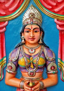 Painting of a Hindu goddess at Sri Srinivasa Perumal Temple, Singapore
