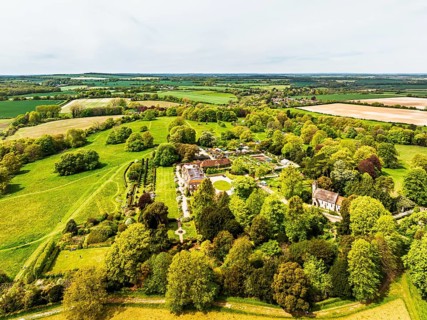 Hinton Ampner House and Garden from a drone, Winchester, Hampshire, England, United Kingdom