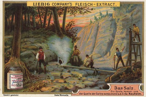 Salt picture series, salt production in Nauheim. The picture shows workers working on a wooden