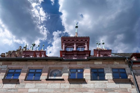 Roof oriel at the Fembohaus City Museum, historic merchant house built 1591—1596, Burgstraße 15,