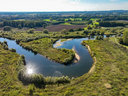 Datteln, North Rhine-Westphalia, Germany - Lippe, river and floodplain development of the Lippe
