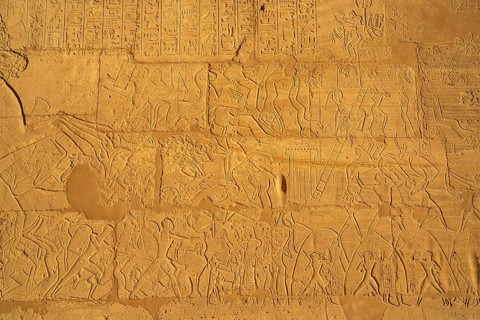 Relief depicting the Battle of Kadesh in Ramesseum, mortuary temple of Ramesses II in the Theban
